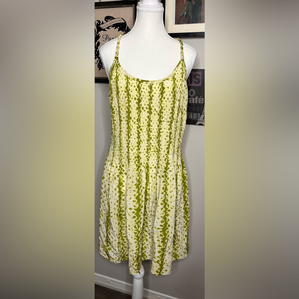 COPY - BANANA REPUBLIC SZ. 10 GREEN STRIPED PRINT TANK DRESS